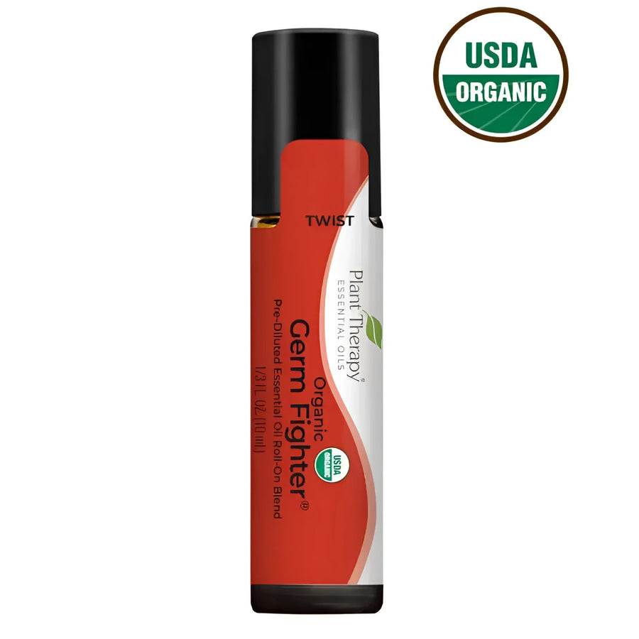 Organic Germ Fighter Roll On 10 mL #LV3563 with organic oils and lip balm