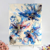 Abstract 10’’ Amethyst Garnet resin canvas painting #BC0380