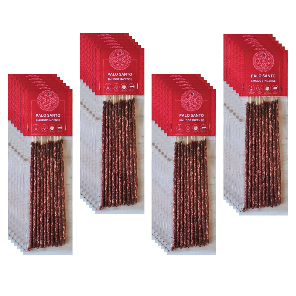 Red Palo Santo Smudge Incense Sticks in Plastic Pouch, 10 Pack LV7369