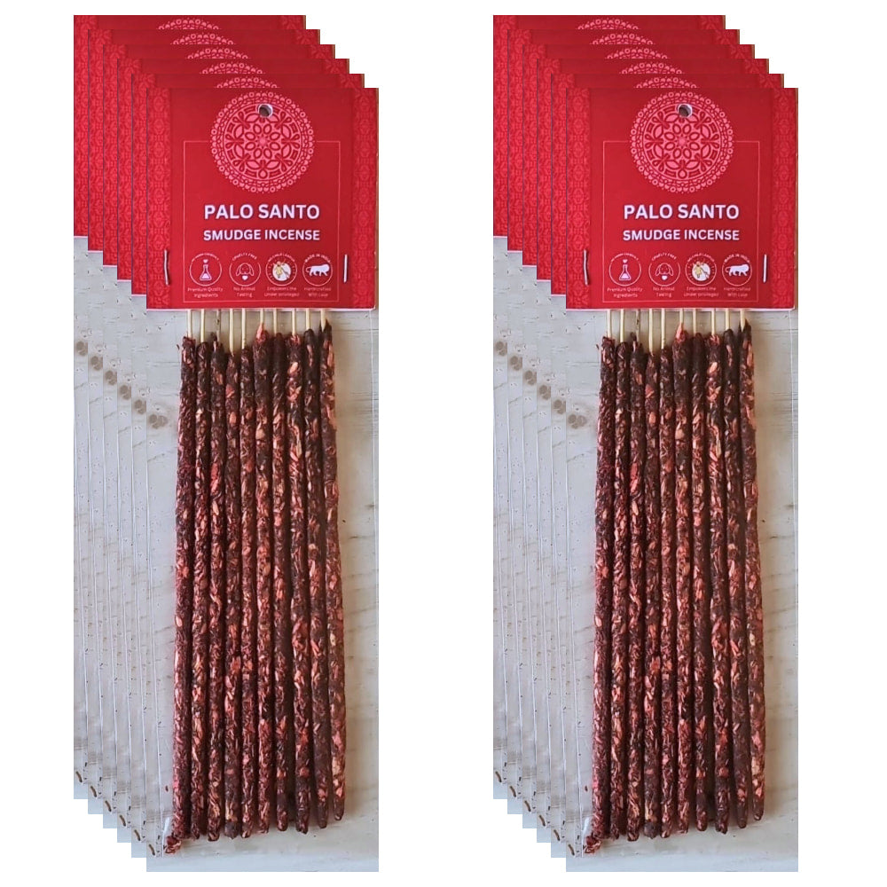 Red Palo Santo Smudge Incense Sticks in Plastic Pouch, 10 Pack #LV7369
