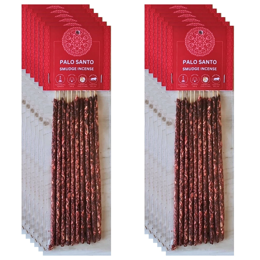 Red Palo Santo Smudge Incense Sticks in Plastic Pouch, 10 Pack #LV7369