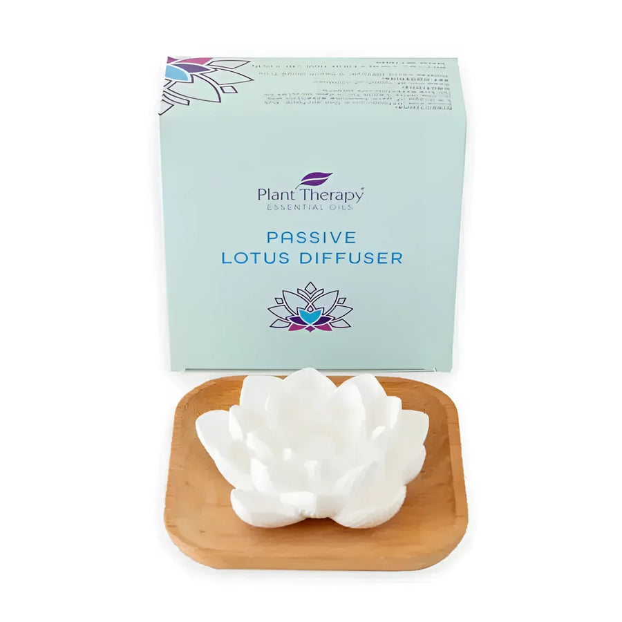 Pure Therapy Lotus Flower Soap displayed in the elegant Passive Lotus Diffuser #Q360