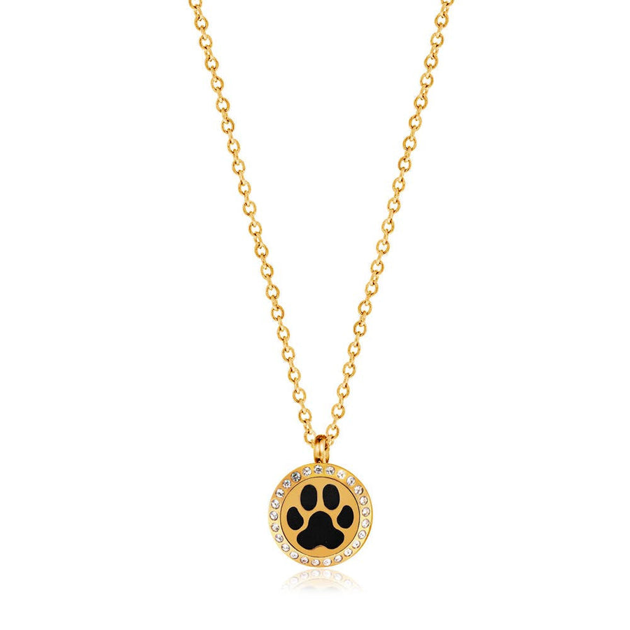 Paw Print Aromatherapy Essential Oil Necklace #LV9141