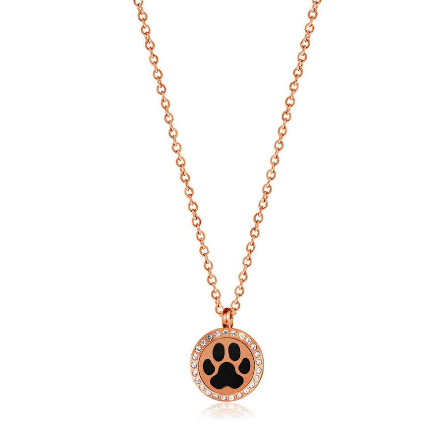 Paw Print Aromatherapy Essential Oil Necklace #LV9141