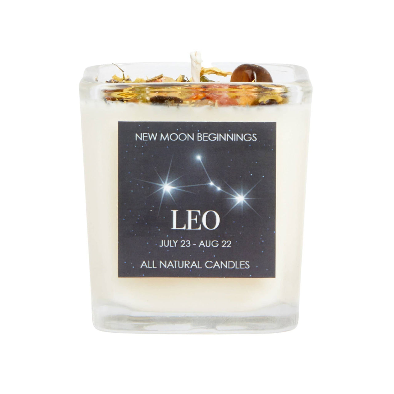 Peaceful Home white candle with constellation design for a tranquil ambiance