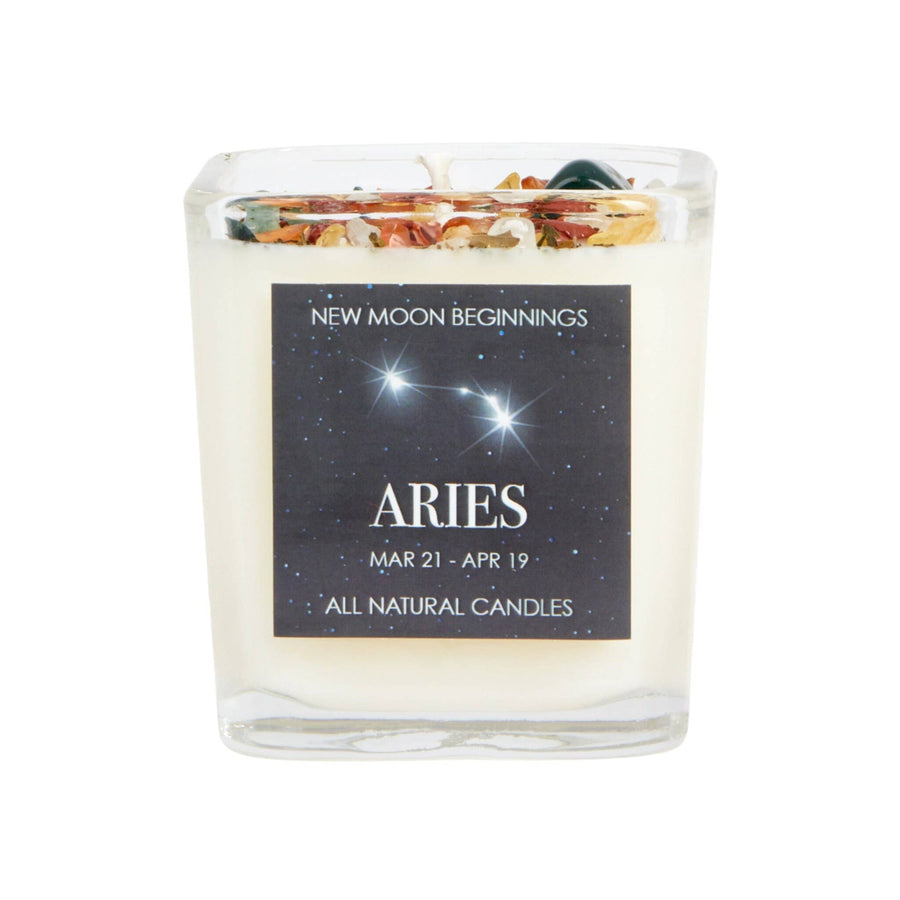 Peaceful Home glass candle with constellation design, 7.5oz soy handmade accessory