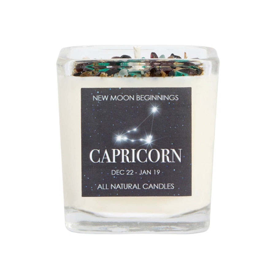 Peaceful Home: Handmade All Natural Caprico Soy Candle with Crystals & Herb Energy, 7.5oz