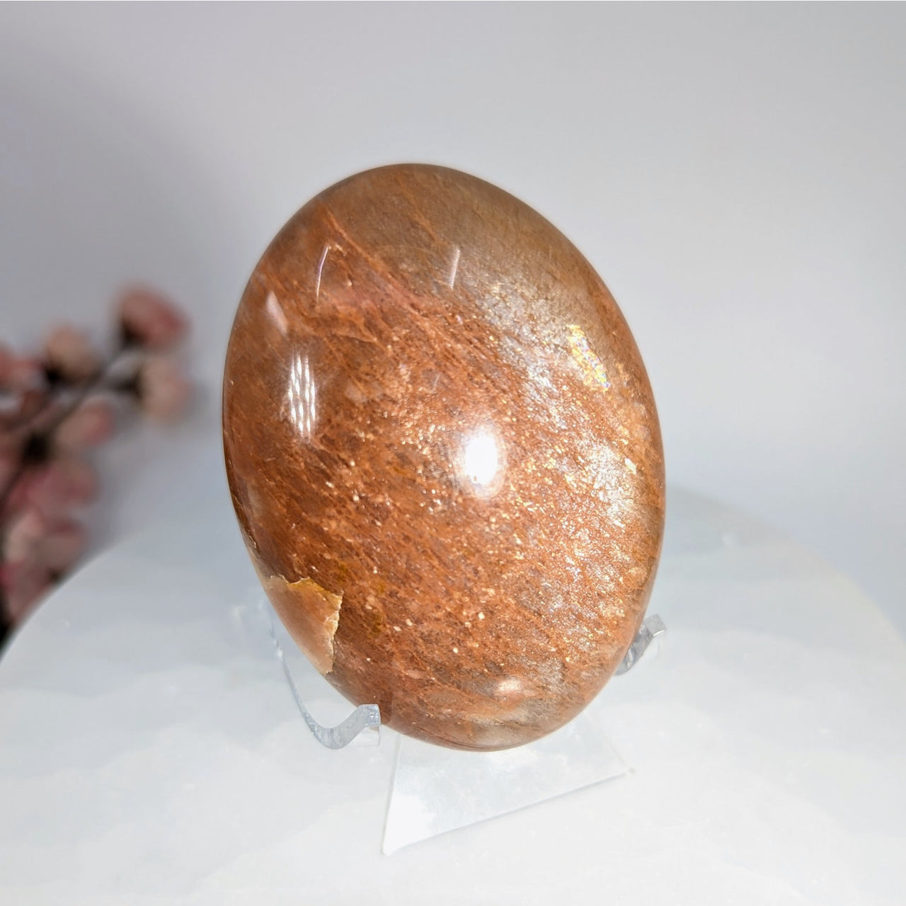 Peach Moonstone 2.6’’ Pebble #LV9821 - $35