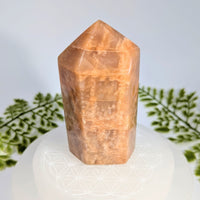 Polished orange citrine tower 3.75in #BC1047 faceted geometric design