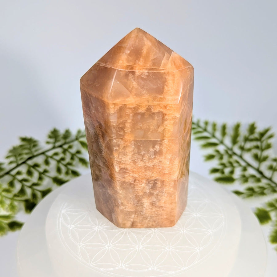 Polished orange citrine tower 3.75in #BC1047 faceted geometric design