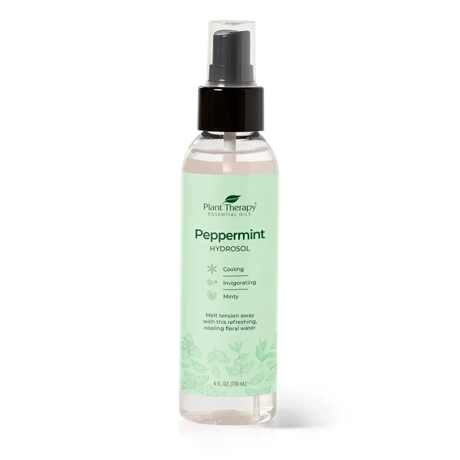 Peppermint Hydrosol 4 oz Spray Bottle #LV3556 - Refreshing Peppermint Facial Mist on White Background