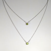Peridot Faceted 16’’ 18’’ Kitty Cat Pendant Necklace