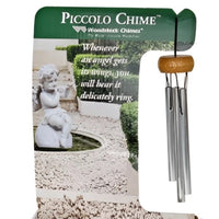 Piccolo Chime Mini Woodstock Chime PCS with wooden top and silver rods
