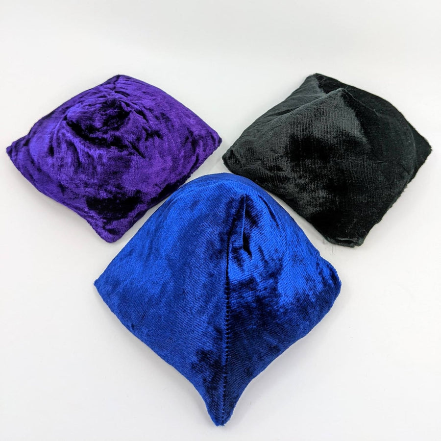 Velvet hats in various colors on Pillow, Pick Your Size Stand for Display #SK7032