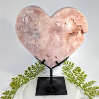 Pink Amethyst 8’’ Heart Geode on Stand #BC0804