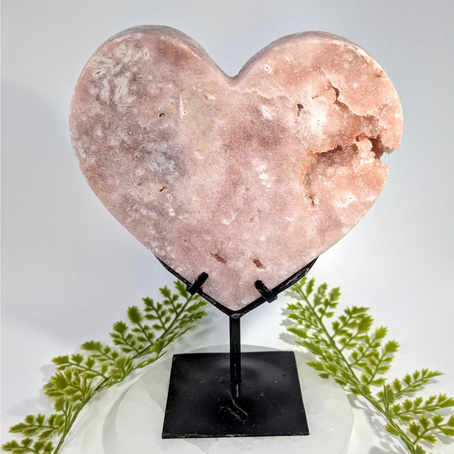 Pink Amethyst 8’’ Heart Geode on Stand #BC0804