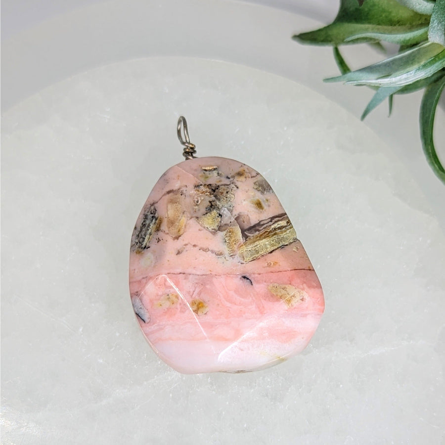 Pink Opal 1.4’’ Chunky Pendant #LV9943 - $35