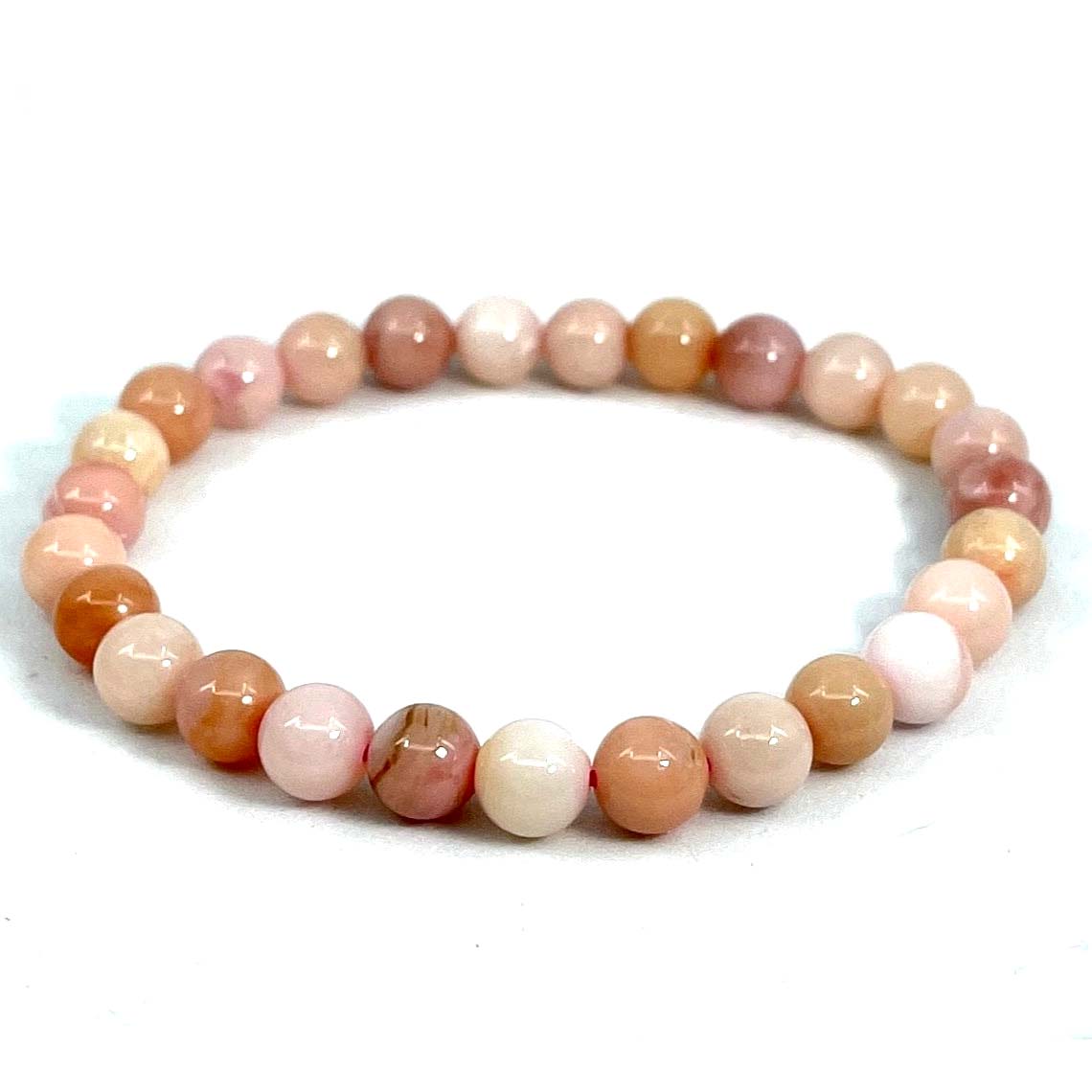 Pink Opal 7mm Beaded Bracelet 7" #SK6587