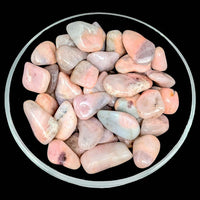 Thumbnail for Bowl of pink petalite and cleavelandite tumbled stone for decorative use