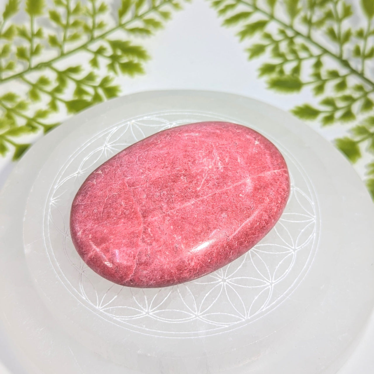 Pink thulite 3’’ palm specimen #BC1221 smooth oval polished stone