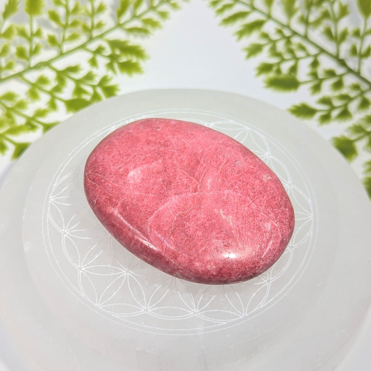 Pink thulite 3-inch palm specimen #BC1222 smooth oval polished stone