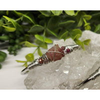 Thumbnail for Pink Tourmaline Gemstone Wire Wrapped Bangle Cuff Bracelet