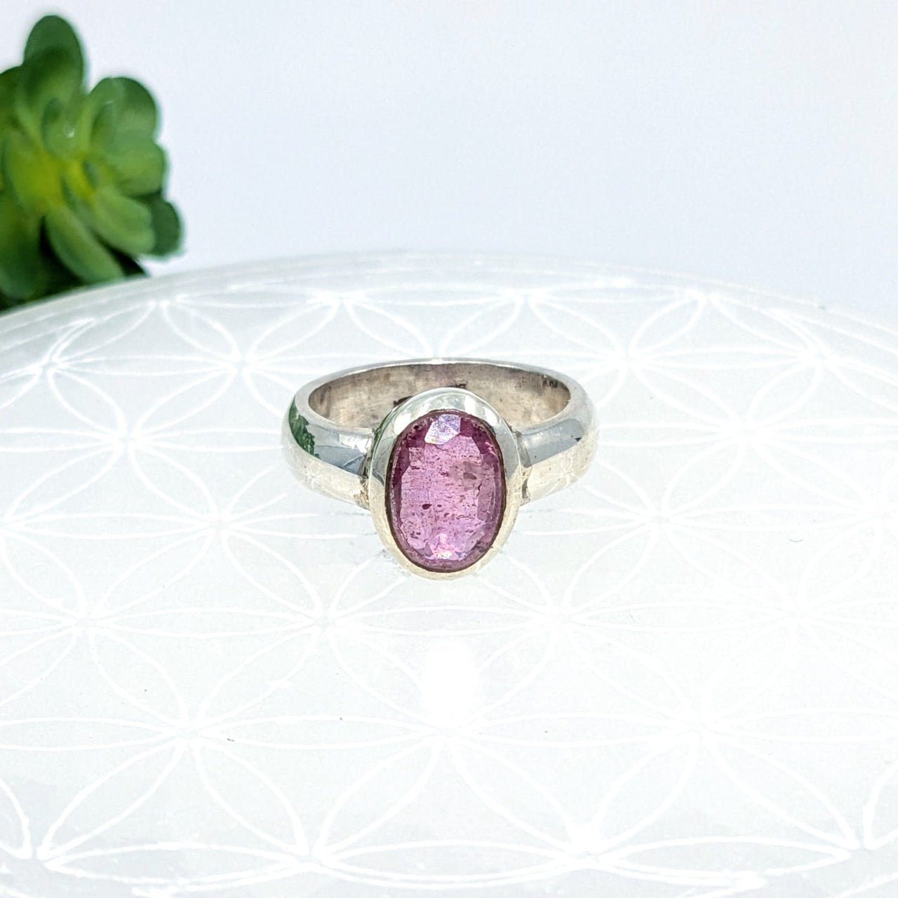 Pink Tourmaline Sz. 6.5 Faceted Oval Ring #LV6870 - $68