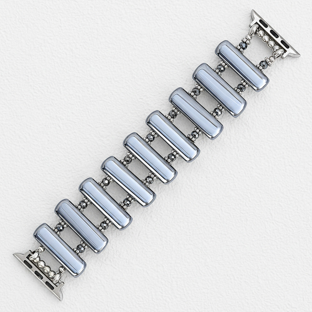 Platinum Eclipse Terahertz Stretch Apple Watch Strap #BC0533