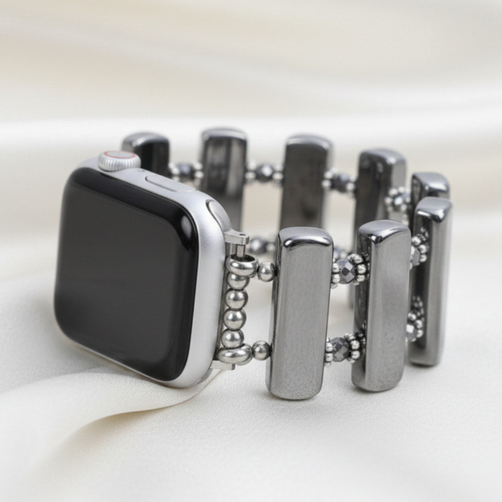 Platinum Eclipse Terahertz Stretch Apple Watch Strap #BC0533