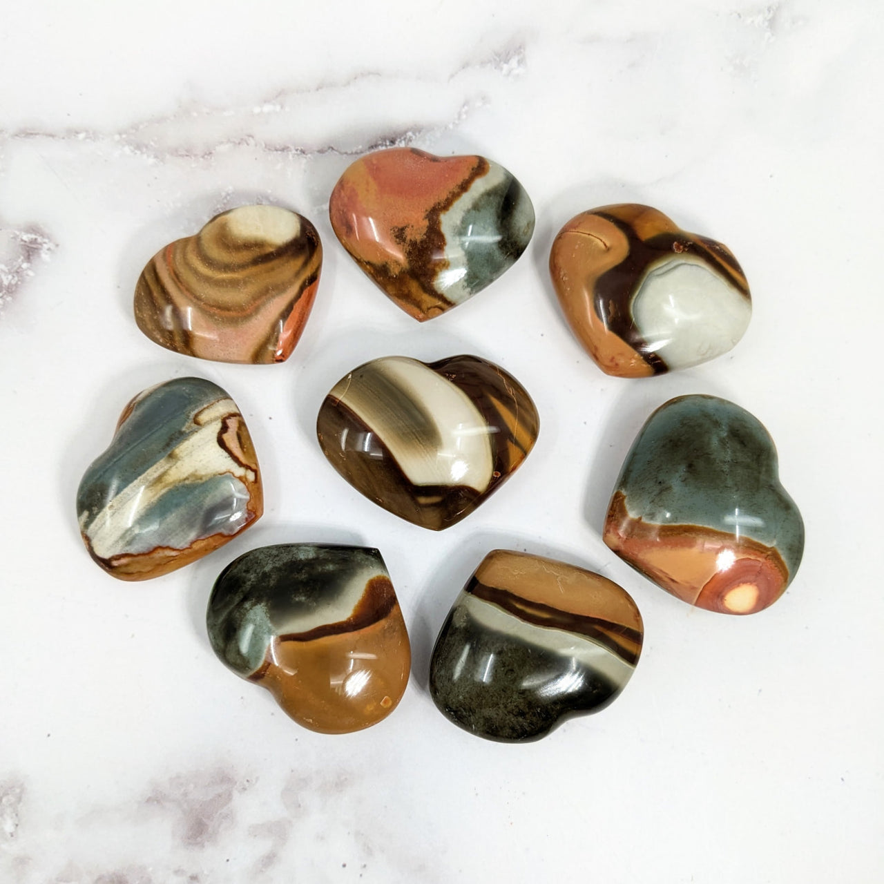 Polychrome 1.6’ Small Heart #LV3114: Various Colored Stones in Heart Shapes