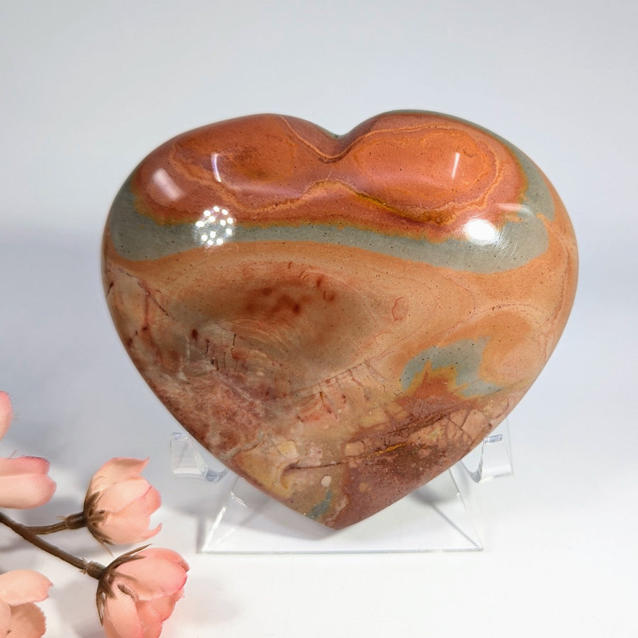 Polychrome Jasper 3.8’’ Heart #LV9823 - $60