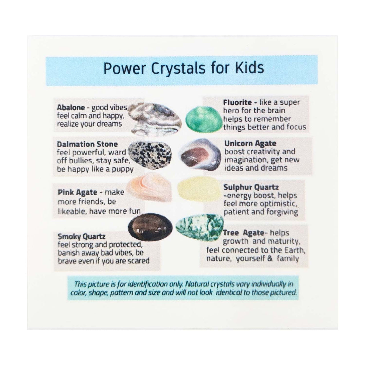 Power Crystals for Kids Set of 8 Tumbled Stones #K209 - $39