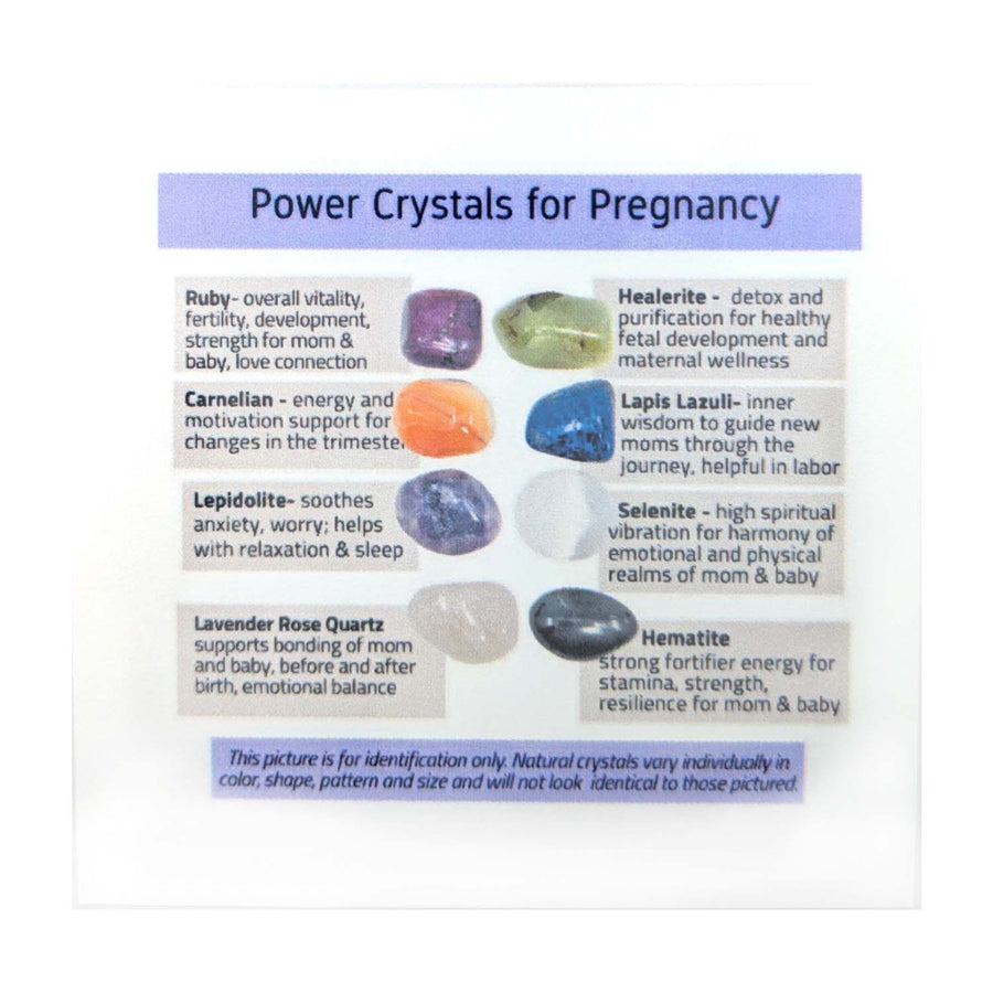 Pregnancy Power Crystal Guide for Power Crystals for Pregnancy Companion Set of 8 Tumbled Stones