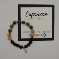 Premium Zodiac Beaded Bracelet w/ 18k Gold Fill Charm