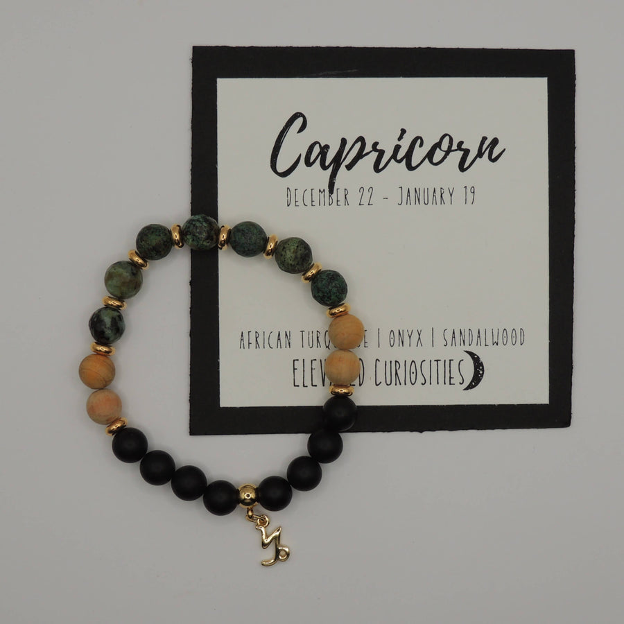 Premium Zodiac Beaded Bracelet w/ 18k Gold Fill Charm