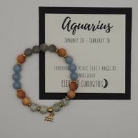 Premium Zodiac Beaded Bracelet w/ 18k Gold Fill Charm