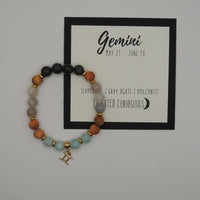 Premium Zodiac Beaded Bracelet w/ 18k Gold Fill Charm