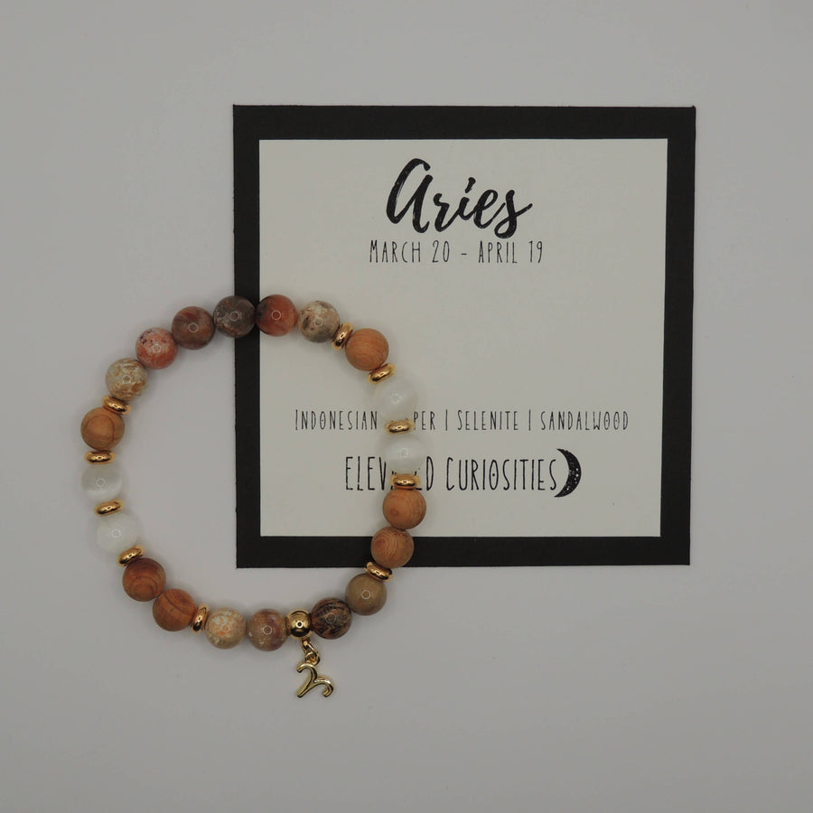 Premium Zodiac Beaded Bracelet w/ 18k Gold Fill Charm