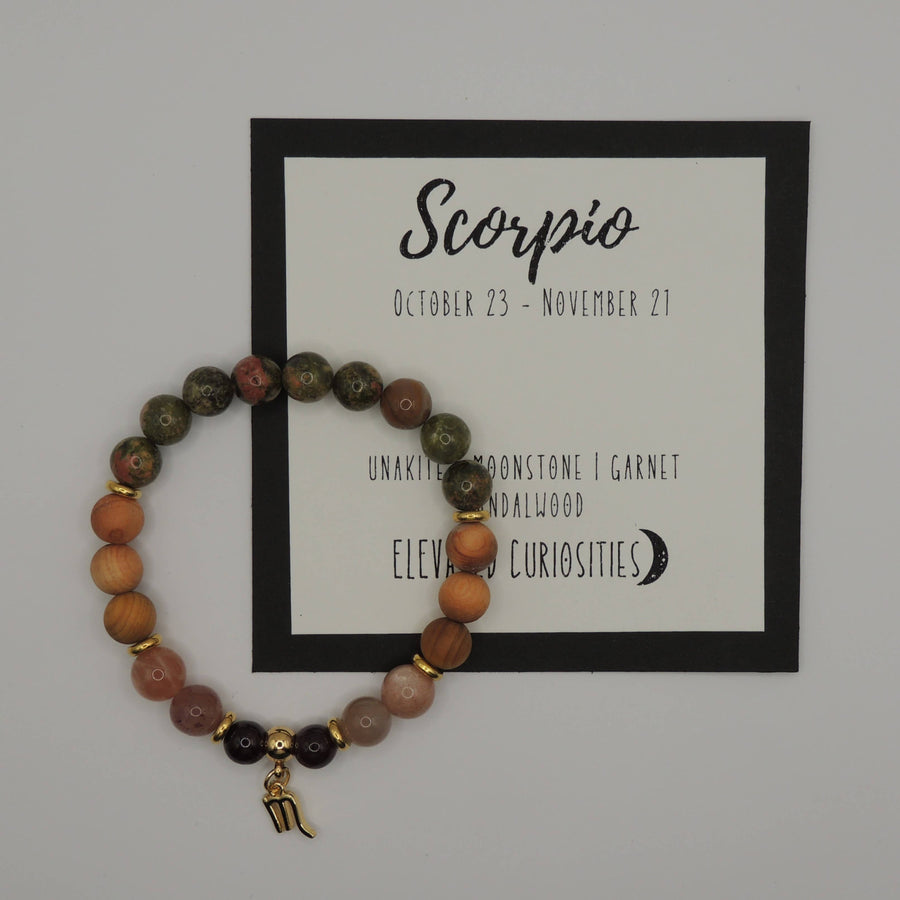 Premium Zodiac Beaded Bracelet w/ 18k Gold Fill Charm