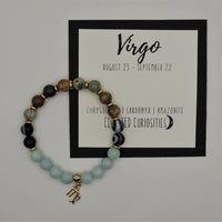 Premium Zodiac Beaded Bracelet w/ 18k Gold Fill Charm