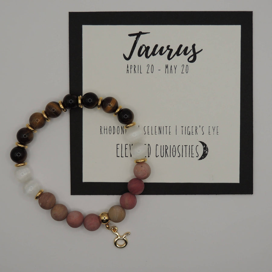 Premium Zodiac Beaded Bracelet w/ 18k Gold Fill Charm