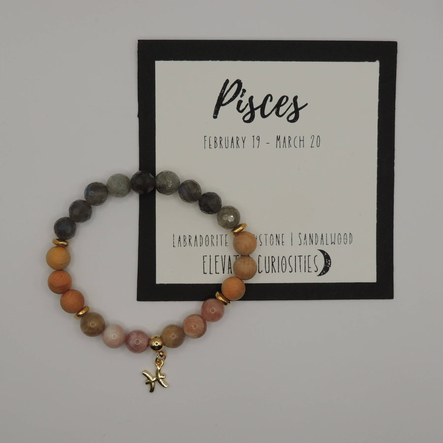 Premium Zodiac Beaded Bracelet w/ 18k Gold Fill Charm