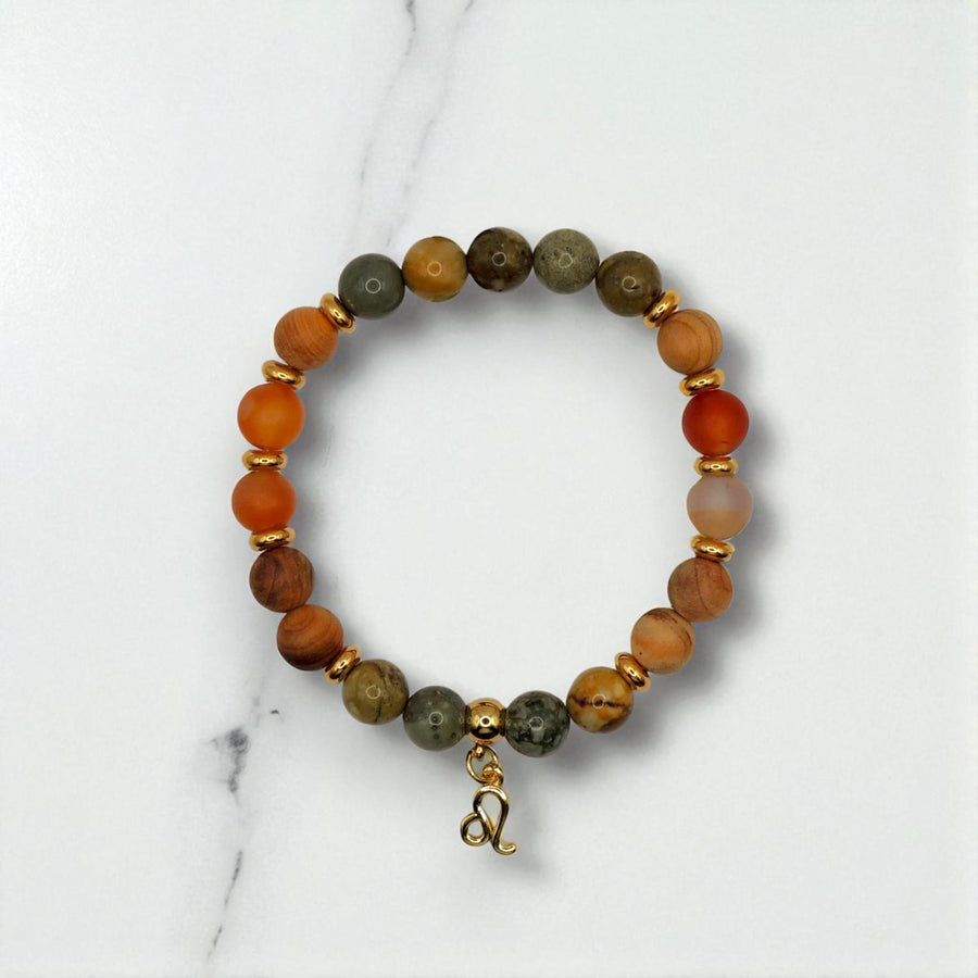 Premium Zodiac Beaded Bracelet w/ 18k Gold Fill Charm