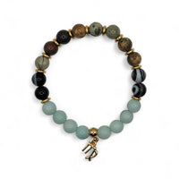 Premium Zodiac Beaded Bracelet w/ 18k Gold Fill Charm