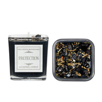 Thumbnail for Protection Candle - Herb & Crystal Candle - Black Soy