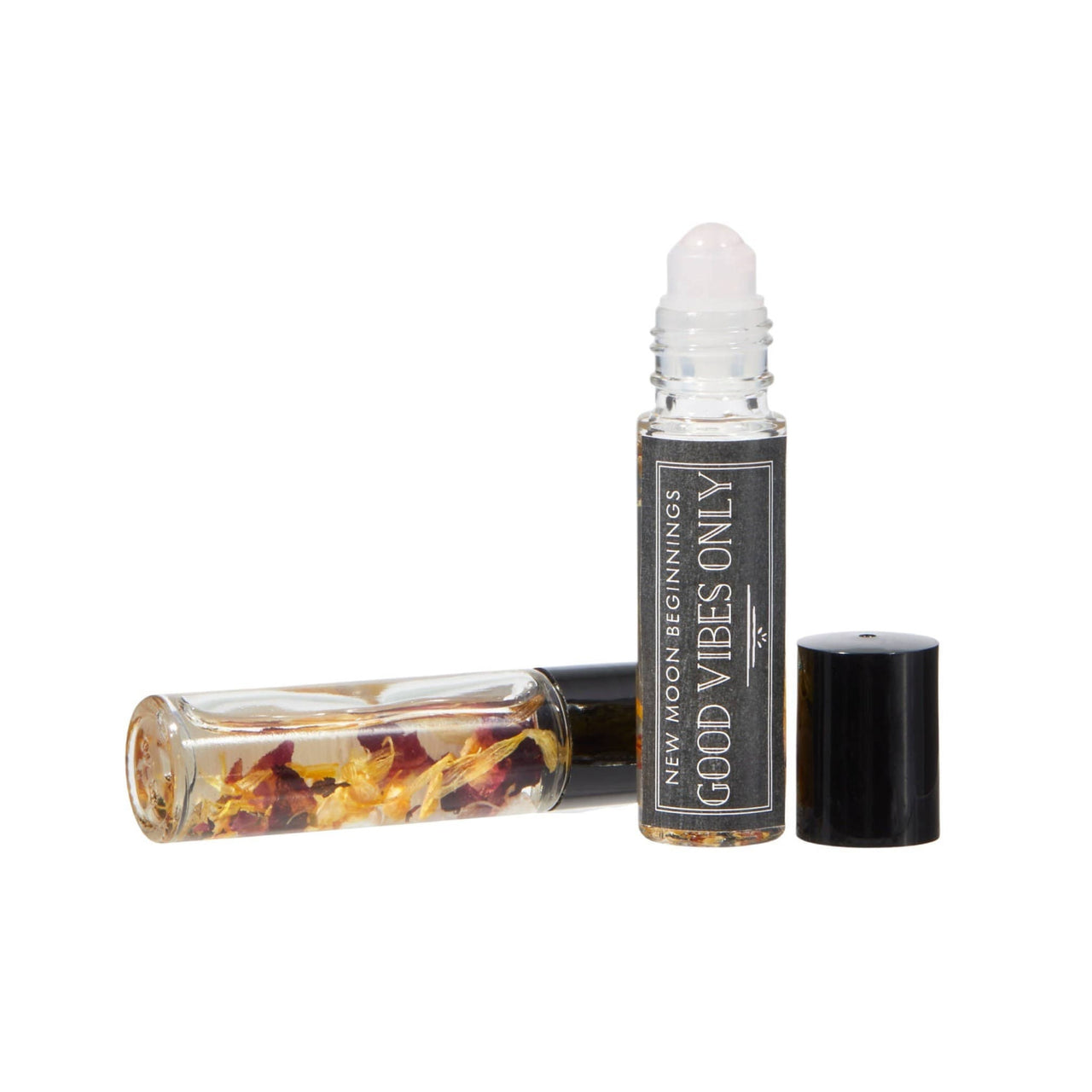 Close up of Protection: Intention Roll on perfume with essential oils in a 10ml bottle