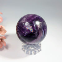 Purple fluorite 1.9-inch amethyst sphere on clear stand #BC0130