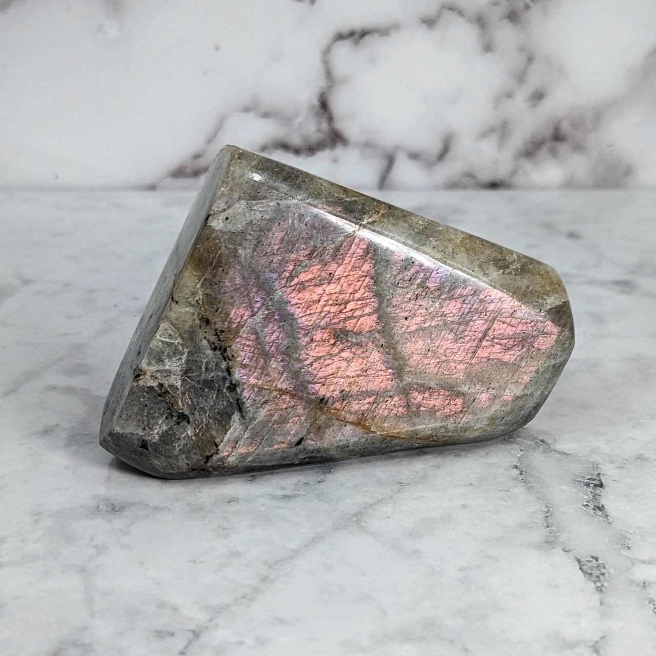 Purple Labradorite 2.1’ Freeform #LV2814 with pink and grey quartz veins