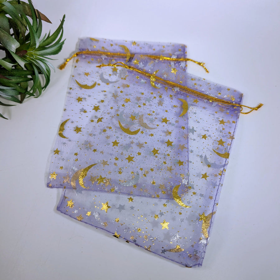 Purple Organza Pouch 6’’ with Moon & Stars #LV9015 $1.95