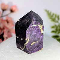 Purpurite 2.5’’ generator tower #BC0745: purple black amethyst crystal